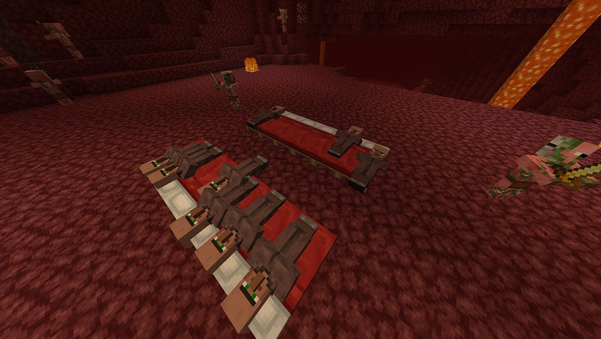 Villagers can sleep in beds in Minecraft's Nether, but players who try are in for a nasty surprise (Image via Cavinator1/Reddit)